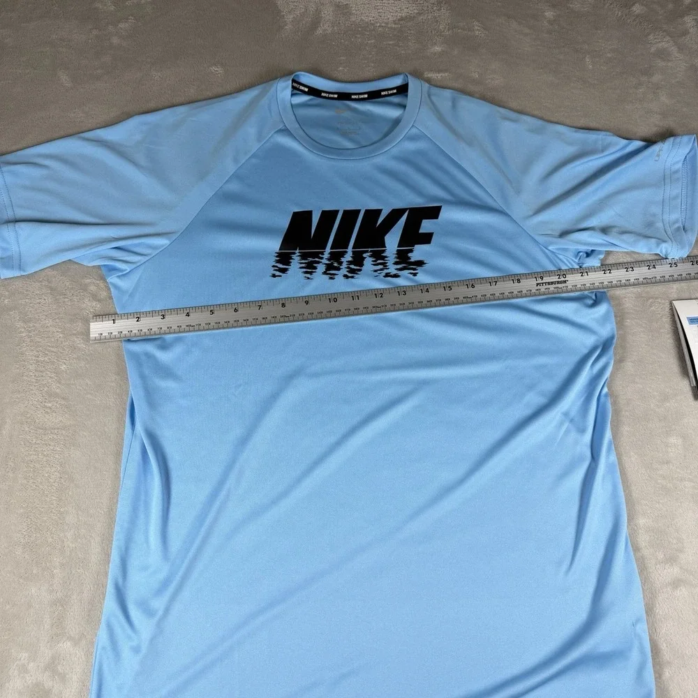 Nike Swim Mens M Dri-FIT Performance Shirt UV Protection Blue Sun Tee New
